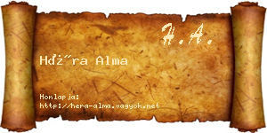Héra Alma névjegykártya